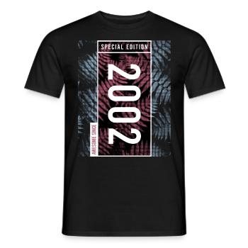 Special Edition 2002 Birthday Urban Graphic - Men's T-Shirt - black - Front - AI Model Male 178 light (178cm)