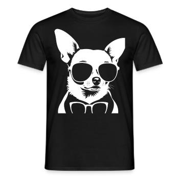 Lustiger Chihuahua mit Sonnenbrille Chihuahuas - Männer T-Shirt - Schwarz - Vorne - AI Model Male 178 light (178cm)