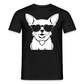 Chihuahua drôle portant des lunettes de soleil Chihuahuas - T-shirt homme - noir - Devant - AI Model Male 178 light (178cm)