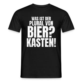 Plural von Bier? Kasten Lustiger Feierabend Spruch - Männer T-Shirt - Schwarz - Vorne - AI Model Male 178 light (178cm)