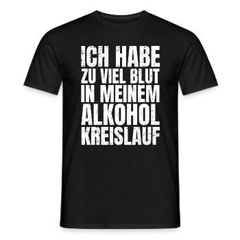 Blut im Alkoholkreislauf - Feierabend Spruch - Männer T-Shirt - Schwarz - Vorne - AI Model Male 178 light (178cm)