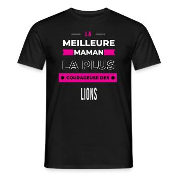 La meilleure maman plus courageuse des lions - T-shirt homme - noir - Devant - AI Model Male 178 light (178cm)
