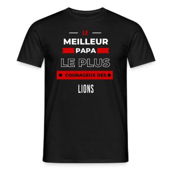 Le meilleur papa, le plus courageux des Lions - T-shirt homme - noir - Devant - AI Model Male 178 light (178cm)