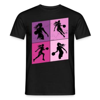 Basket-ball Femme Basketteur Joueur de basket-ball - T-shirt homme - noir - Devant - AI Model Male 178 light (178cm)