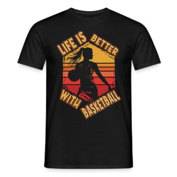 Basketball Woman Basketball Player Basketball Player - Men's T-Shirt - black - Front - AI Model Male 178 light (178cm)