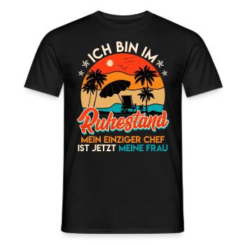 Ruhestand Mein Einziger Chef ist meine Frau - Männer T-Shirt - Schwarz - Vorne - AI Model Male 178 light (178cm)