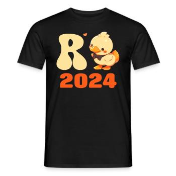 Rente 2024 Entchen Rentenalter Renteneintritt - Männer T-Shirt - Schwarz - Vorne - AI Model Male 178 light (178cm)