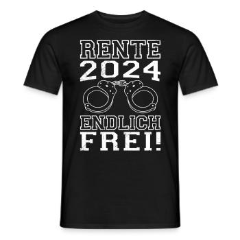 Rente 2024 Endlich Frei! Rentner Rentenalter - Männer T-Shirt - Schwarz - Vorne - AI Model Male 178 light (178cm)