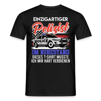 Rentner Einzigartiger Polizist in Ruhestand Rente - Männer T-Shirt - Schwarz - Vorne - AI Model Male 178 light (178cm)