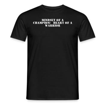 Fitness - Mindset of a champion, heart of a - Men's T-Shirt - black - Front - AI Model Male 178 light (178cm)