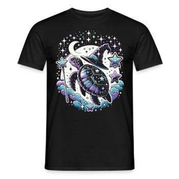 Magic Meets Turtle: Star Charmer - Men's T-Shirt - black - Front - AI Model Male 178 light (178cm)