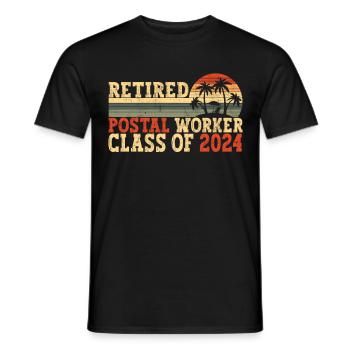Retired Postal Worker Class Of 2024 - Men's T-Shirt - black - Front - AI Model Male 178 light (178cm)