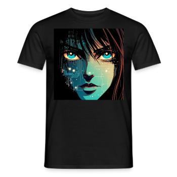 Anime Digital - Men's T-Shirt - black - Front - AI Model Male 178 light (178cm)