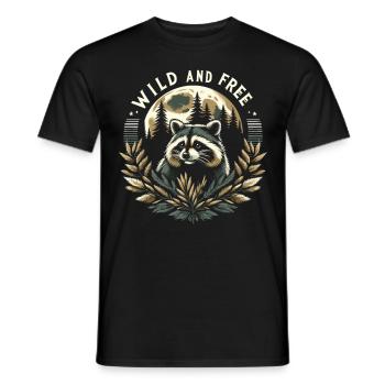 Raton laveur au clair de lune : le chuchoteur de la nature - T-shirt homme - noir - Devant - AI Model Male 178 light (178cm)