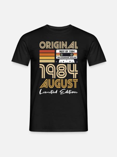 40e anniversaire Vintage août 1984 Original 1984 - T-shirt homme - noir