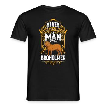 L’homme avec Broholmer sous-estime Broholmer - T-shirt homme - noir - Devant - AI Model Male 178 light (178cm)