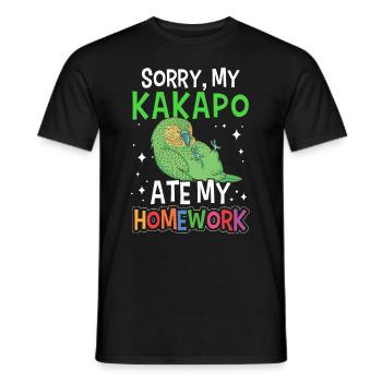 Kakapo hat gefressen Neuseeland Papagei - Männer T-Shirt - Schwarz - Vorne - AI Model Male 178 light (178cm)
