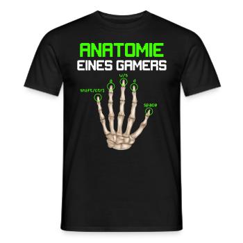 Anatomie eines Gamers Zocker Finger Video Spiel - Männer T-Shirt - Schwarz - Vorne - AI Model Male 178 light (178cm)