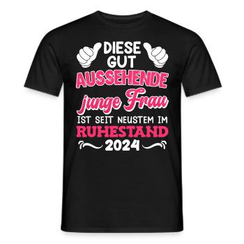 Rente Diese gut Aussehende Junge Frau im Ruhestand - Männer T-Shirt - Schwarz - Vorne - AI Model Male 178 light (178cm)