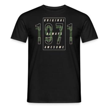 Cadeau urbain original 1971 année de naissance vintage - T-shirt homme - noir - Devant - AI Model Male 178 light (178cm)