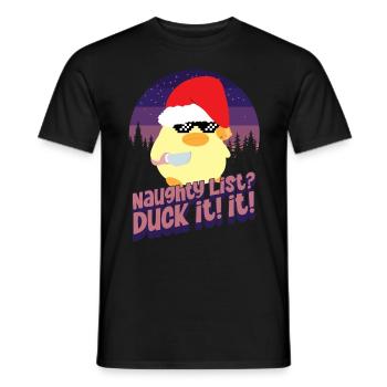 Duck Naughty List Ente mit Messer Duck avec couteau - T-shirt homme - noir - Devant - AI Model Male 178 light (178cm)