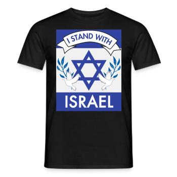 Je suis aux côtés d’Israël - Tuen Israelia - T-shirt homme - noir - Devant - AI Model Male 178 light (178cm)