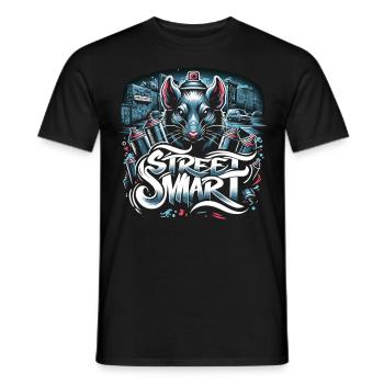 Spraying Rat: City Life in a Riot of Colour - Men's T-Shirt - black - Front - AI Model Male 178 light (178cm)