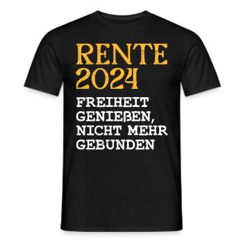 Rente 2024 Freiheit Genießen, nicht mehr Gebunden - Männer T-Shirt - Schwarz - Vorne - AI Model Male 178 light (178cm)