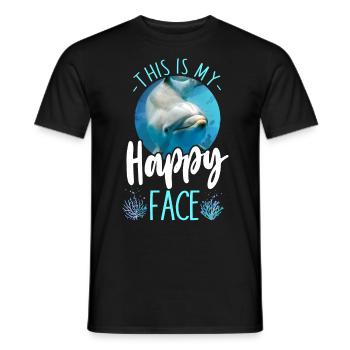 Dolphin This Is My Happy Face - Männer T-Shirt - Schwarz - Vorne - AI Model Male 178 light (178cm)