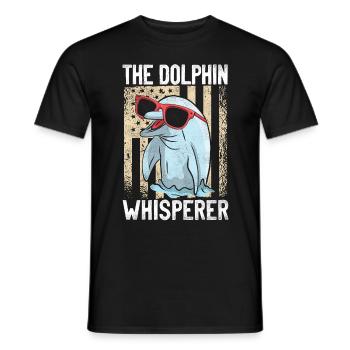 Dolphin American Flag The Dolphin - Männer T-Shirt - Schwarz - Vorne - AI Model Male 178 light (178cm)