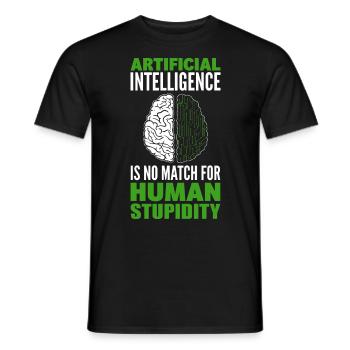 Data Robot AI Computer Science Machine Learning - Men's T-Shirt - black - Front - AI Model Male 178 light (178cm)