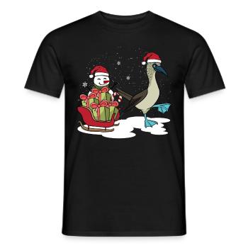 Blaufußtölpel Schneemann Weihnachten - Männer T-Shirt - Schwarz - Vorne - AI Model Male 178 light (178cm)