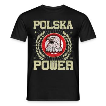 Design de la Pologne cool - T-shirt homme - noir - Devant - AI Model Male 178 light (178cm)