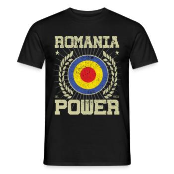 Design cool de la Roumanie - T-shirt homme - noir - Devant - AI Model Male 178 light (178cm)