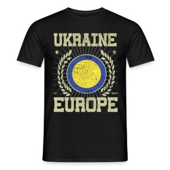 Design cool de l’Ukraine - T-shirt homme - noir - Devant - AI Model Male 178 light (178cm)