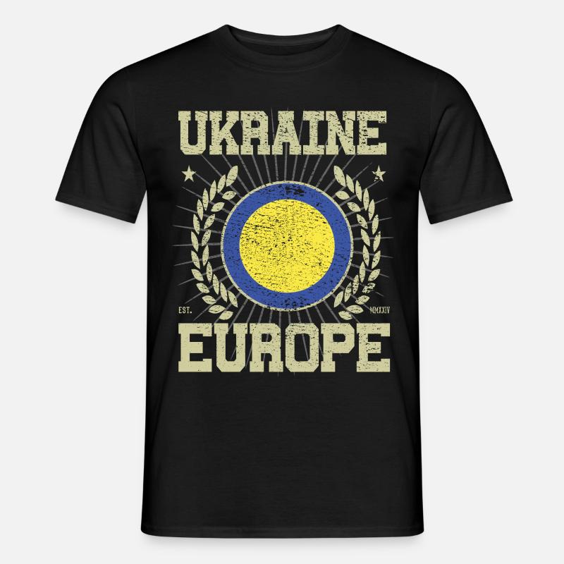 Cooles Ukraine Design - Männer T-Shirt - Schwarz