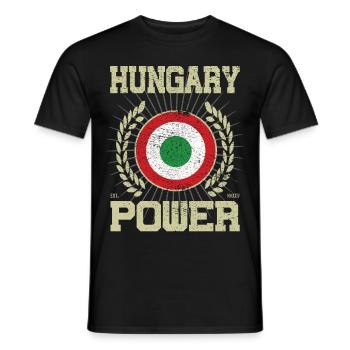 Hongrie Cool, Design - T-shirt homme - noir - Devant - AI Model Male 178 light (178cm)