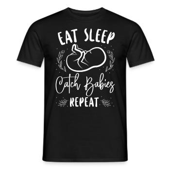 Infirmière spécialisée dans le travail et l’accouchement - T-shirt homme - noir - Devant - AI Model Male 178 light (178cm)