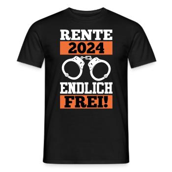 Rente 2024 Endlich Frei Ruhestand Rentenalter - Männer T-Shirt - Schwarz - Vorne - AI Model Male 178 light (178cm)