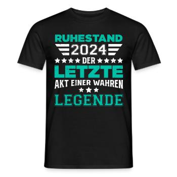 Ruhestand 2024 Letzte Akt einer Wahren Legende - Männer T-Shirt - Schwarz - Vorne - AI Model Male 178 light (178cm)