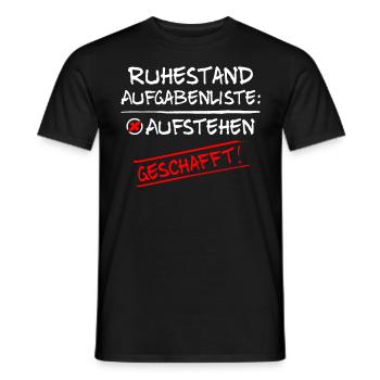 Ruhestand Aufgabenliste Aufstehen Geschafft - Männer T-Shirt - Schwarz - Vorne - AI Model Male 178 light (178cm)