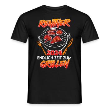 Rentner 2024 Endlich Zeit zum Grillen Ruhestand - Männer T-Shirt - Schwarz - Vorne - AI Model Male 178 light (178cm)