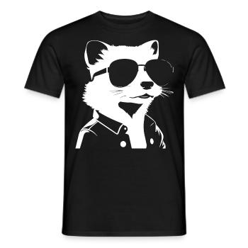Furet portant des lunettes de soleil furets cool - T-shirt homme - noir - Devant - AI Model Male 178 light (178cm)