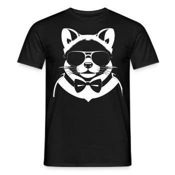 Frettchen mit Sonnenbrille Coole Frettchen - Männer T-Shirt - Schwarz - Vorne - AI Model Male 178 light (178cm)