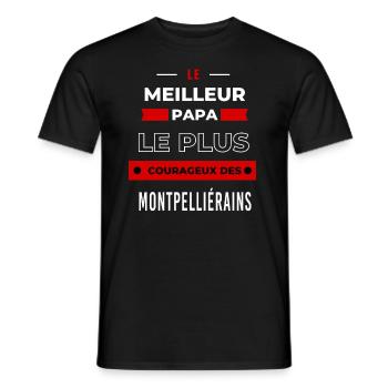 meilleur papa plus courageux des Montpelliérains - T-shirt homme - noir - Devant - AI Model Male 178 light (178cm)