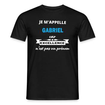 Je m'appelle excellence Gabriel - T-shirt homme - noir - Devant - AI Model Male 178 light (178cm)