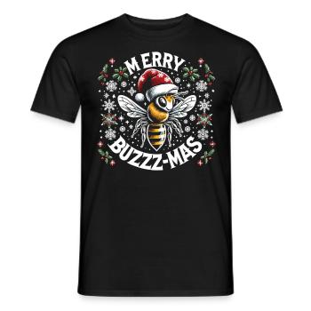 Schneeflocken und Bienenzauber - Männer T-Shirt - Schwarz - Vorne - AI Model Male 178 light (178cm)
