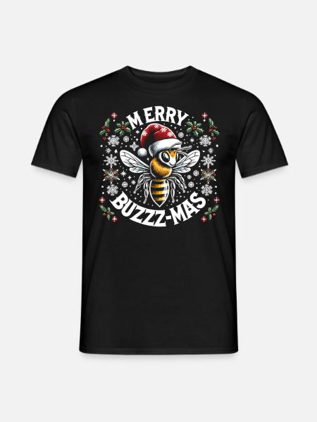 Snowflakes and bee magic - Men's T-Shirt - black