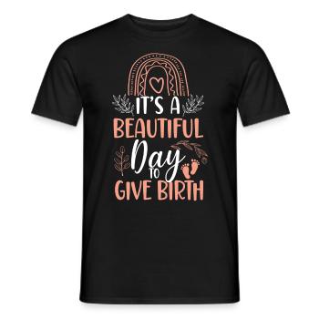 Infirmière spécialisée dans le travail et l’accouchement - T-shirt homme - noir - Devant - AI Model Male 178 light (178cm)
