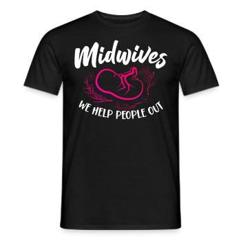 Nurse Midwife Birth Worker Pun - Men's T-Shirt - black - Front - AI Model Male 178 light (178cm)